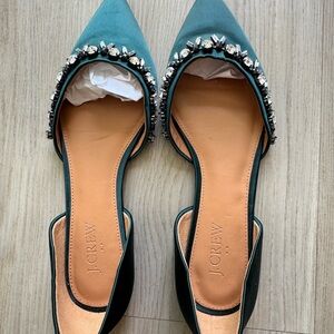 J. Crew Women's Teal Embellished Flats